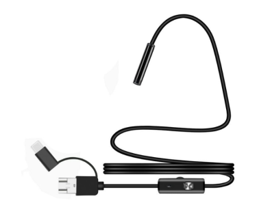 Endosc&oacute;pio USB 7 mm 3 em 1 para Android HD 1 m IP67 6 LEDs - Imagem 1