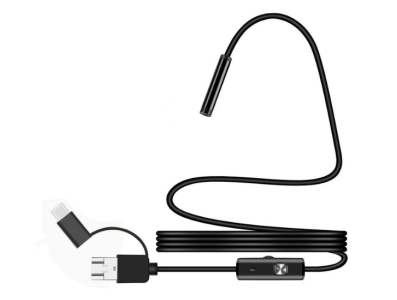 Endosc&oacute;pio USB 5,5 mm 3 em 1 HD para Android 1,5 m IP67 &agrave; prova d'&aacute;gua 6 LEDs c&acirc;mera de inspe&ccedil;&atilde;o - Imagem 1