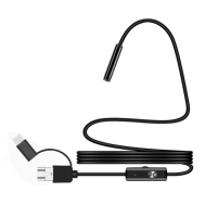 Endosc&oacute;pio USB 5,5 mm 3 em 1 HD para Android 1,5 m IP67 &agrave; prova d'&aacute;gua 6 LEDs c&acirc;mera de inspe&ccedil;&atilde;o