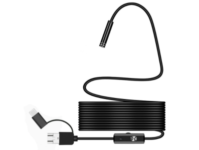 Endosc&oacute;pio USB 3 em 1 5,5 mm HD para Android 5 m IP67 &agrave; prova d'&aacute;gua com 6 LEDs - Imagem 1