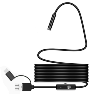 Endosc&oacute;pio USB 3 em 1 5,5 mm HD para Android 5 m IP67 &agrave; prova d'&aacute;gua com 6 LEDs
