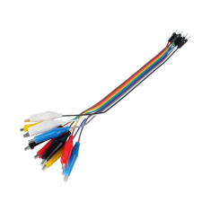 Cabo 20 cm 10 pinos com clipes jacar&eacute; para conector Dupont macho