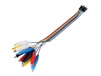 Cabo 20 cm 10 pinos com clipes jacar&eacute; para conector Dupont macho - Imagem 1