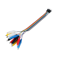 Cabo 20 cm 10 pinos com clipes jacar&eacute; para conector Dupont macho