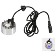 Nebulizador de n&eacute;voa DC 24V 16 mm 12 LEDs em liga 46 x 38 mm