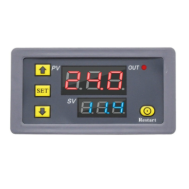 Rel&eacute; temporizador digital T3230 DC 12V com display LED duplo e controle de ciclos