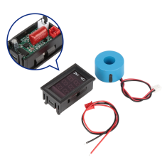 Medidor de tens&atilde;o e corrente AC 50-500V com display duplo e transformador 50A