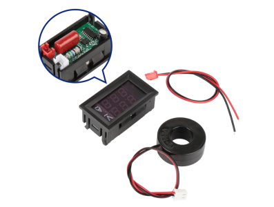 Medidor de Tens&atilde;o e Corrente AC 50-500V com Dupla Tela e Transformador 100A para Arduino - Imagem 1