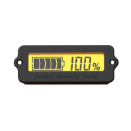 Indicador de Capacidade de Bateria LY6W 12-48V L&iacute;tio/Li‑ion/LiPo Amarelo