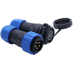 Conector avia&ccedil;&atilde;o SD20 5 pinos 25A IP68, plugue macho e soquete f&ecirc;mea &agrave; prova d'&aacute;gua