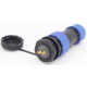 Conector tipo avia&ccedil;&atilde;o SD20 2 pinos 25A IP68 &agrave; prova d'&aacute;gua, plug macho e soquete f&ecirc;mea com porca traseira - Thumb - 1