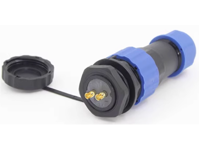 Conector tipo avia&ccedil;&atilde;o SD20 2 pinos 25A IP68 &agrave; prova d'&aacute;gua, plug macho e soquete f&ecirc;mea com porca traseira - Imagem 1