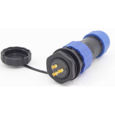 Conector aviador SD20 3 pinos 25A IP68 &agrave; prova d'&aacute;gua com porca traseira, plugue macho e soquete f&ecirc;mea