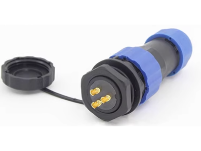 Conector aviador SD20 3 pinos 25A IP68 &agrave; prova d'&aacute;gua com porca traseira, plugue macho e soquete f&ecirc;mea - Imagem 1