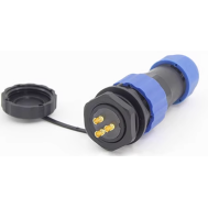 Conector aviador SD20 3 pinos 25A IP68 &agrave; prova d'&aacute;gua com porca traseira, plugue macho e soquete f&ecirc;mea