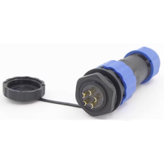 Conector aviation SD20 5 pinos 25A IP68 &agrave; prova d'&aacute;gua com porca traseira, plugue macho e soquete f&ecirc;mea