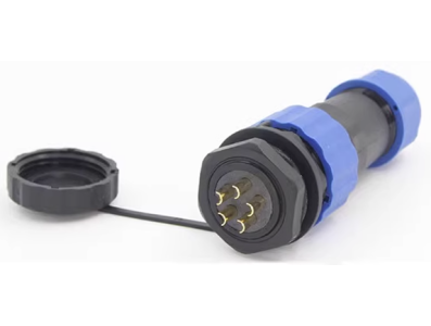 Conector aviation SD20 5 pinos 25A IP68 &agrave; prova d'&aacute;gua com porca traseira, plugue macho e soquete f&ecirc;mea - Imagem 1