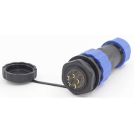 Conector aviation SD20 5 pinos 25A IP68 &agrave; prova d'&aacute;gua com porca traseira, plugue macho e soquete f&ecirc;mea