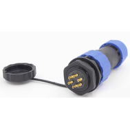 Conector SD20 6 pinos 10A &agrave; prova d'&aacute;gua IP68 com porca traseira, plugue avia&ccedil;&atilde;o macho e soquete f&ecirc;mea