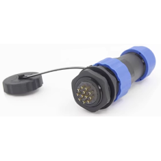 Conector SD20 12 pinos 5A IP68 &agrave; prova d'&aacute;gua, plug macho estilo aviation e soquete f&ecirc;mea com porca traseira