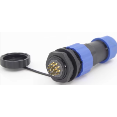 Conector de avia&ccedil;&atilde;o SD20 14 pinos 5A IP68 com porca traseira, plug macho e soquete f&ecirc;mea