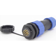 Conector de avia&ccedil;&atilde;o SD20 14 pinos 5A IP68 com porca traseira, plug macho e soquete f&ecirc;mea