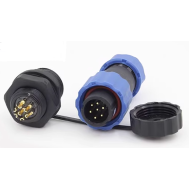 SD13 conector tipo aviation 7 pinos 5A IP68 com porca traseira, plug macho e soquete f&ecirc;mea