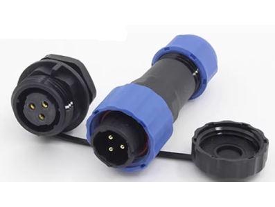 Conector de avia&ccedil;&atilde;o SD16 3 pinos 10A &agrave; prova d'&aacute;gua (IP68) com porca traseira, plugue macho e soquete f&ecirc;mea - Imagem 1
