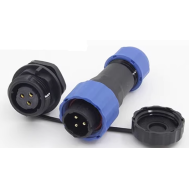 Conector de avia&ccedil;&atilde;o SD16 3 pinos 10A &agrave; prova d'&aacute;gua (IP68) com porca traseira, plugue macho e soquete f&ecirc;mea