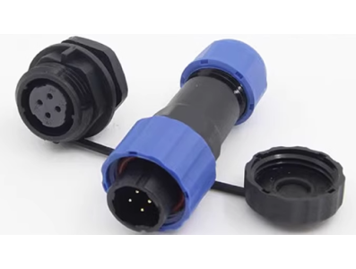 Conector SD16 4 pinos 5A IP68, plugue macho e soquete f&ecirc;mea com porca traseira &agrave; prova d'&aacute;gua (aviation) - Imagem 1