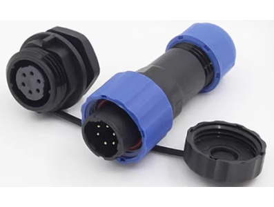 Conector SD16-6PIN Aviation 6 pinos 5A IP68, plugue macho e soquete f&ecirc;mea com porca traseira - Imagem 1