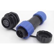 Conector SD16-6PIN Aviation 6 pinos 5A IP68, plugue macho e soquete f&ecirc;mea com porca traseira