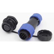 Conector SD16 7 pinos IP68 5A com porca traseira, plugue macho e soquete f&ecirc;mea avia&ccedil;&atilde;o
