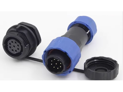 Conector avia&ccedil;&atilde;o SD16 9 pinos 5A &agrave; prova d'&aacute;gua IP68 com porca traseira, plug macho e soquete f&ecirc;mea - Imagem 1