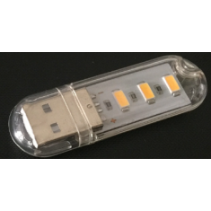 Mini luz noturna formato U 3 LEDs, branco quente, acess&oacute;rio para Arduino