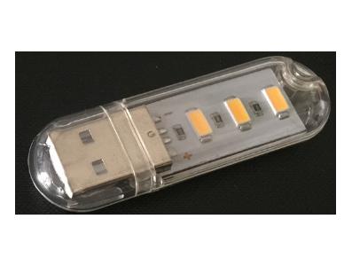 Mini luz noturna formato U 3 LEDs, branco quente, acess&oacute;rio para Arduino - Imagem 1