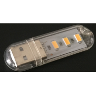 Mini luz noturna formato U 3 LEDs, branco quente, acess&oacute;rio para Arduino