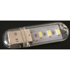 Mini lumin&aacute;ria noturna em U branca com 3 LEDs