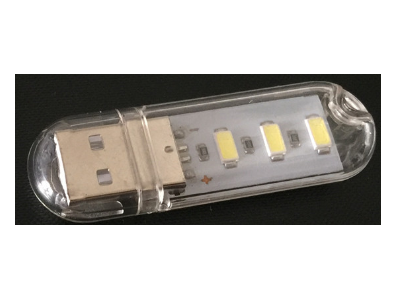 Mini lumin&aacute;ria noturna em U branca com 3 LEDs - Imagem 1