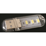 Mini lumin&aacute;ria noturna em U branca com 3 LEDs