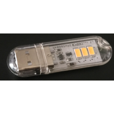Lumin&aacute;ria noturna mini em U 3 LEDs, tom quente, com interruptor touch