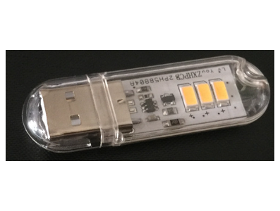 Lumin&aacute;ria noturna mini em U 3 LEDs, tom quente, com interruptor touch - Imagem 1