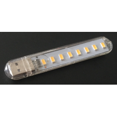 Luz Noturna Mini em U 8 LEDs 5V Branco Quente