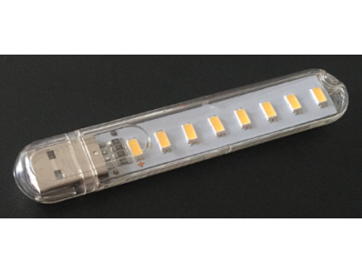Luz Noturna Mini em U 8 LEDs 5V Branco Quente - Imagem 1
