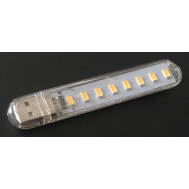 Luz Noturna Mini em U 8 LEDs 5V Branco Quente