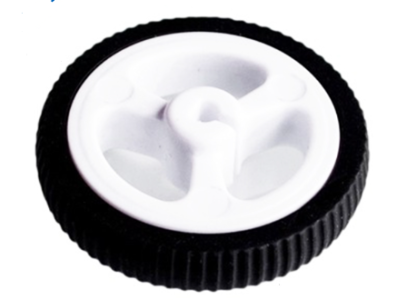 Roda com pneu 3PI miniQ branca 34 mm para motor N20 - Imagem 1