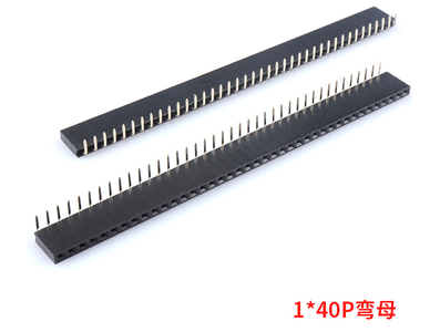 Conector angular 90&deg; 1x40 pinos 2,54 mm (mother) - Imagem 1