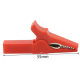 Clip jacar&eacute; isolado em cobre vermelho 55 mm, abertura 10 mm, para plugue banana 4 mm - Thumb - 1