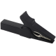 Clip jacar&eacute; isolado de cobre preto 55 mm, abertura 10 mm para plug banana 4 mm - Thumb - 1