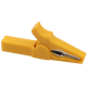 Clipe jacar&eacute; isolado de cobre amarelo 55 mm, abertura 10 mm para plug banana 4 mm - Thumb - 1